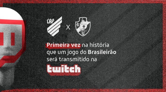 Athletico-PR terá jogo contra Vasco transmitido na plataforma Twitch