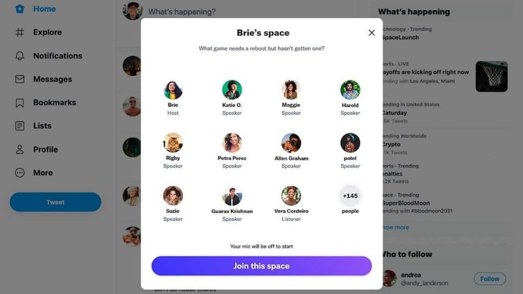 Twitter lança ferramenta Spaces para usuários conectados em computadores